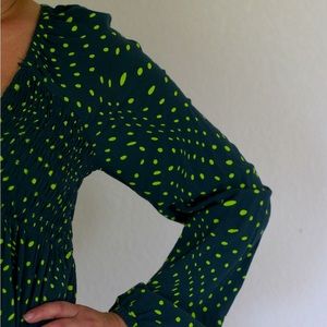 BP Size XS Boho Green Patterned Dress